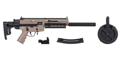 GSG-16 .22 LR Rifle 16.25" Barrel, FDE w/ ATI Red/Green Dot & 110rd Drum Magazine - $429.99 