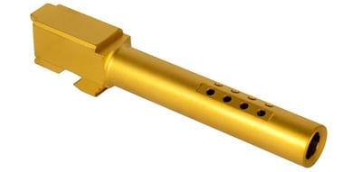 Drop In 9mm Barrel - Crown-Ported TiN Gold PVD Coated - Fits Glock 17 - $52.95
