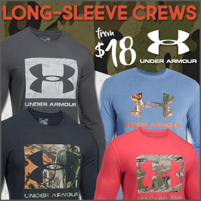 Under Armour crews from $18 (Free S/H over $25)