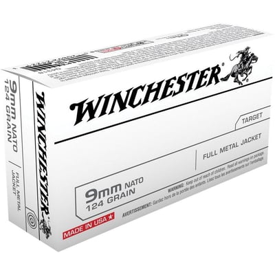 Winchester Ammunition 124 gr FMJ 9mm Ammo, 150 Rounds/box - $34.99 