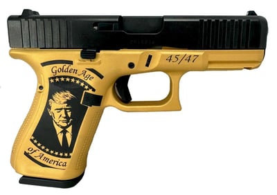 Glock G19 Gen 5 Trump Victory / Golden Age 4" 9mm 15rd Pistol, Gold / Black - HS20 - $499.99 