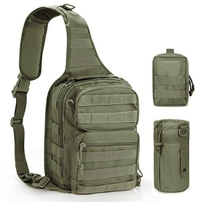 Gogoku 3-Pack Combo Sling Pack & Molle Pouch Waist Bag Pack & Water Bottle Pouch Holder Green - $13.99 50% off with code "50I8JRN7" (Free S/H over $25)