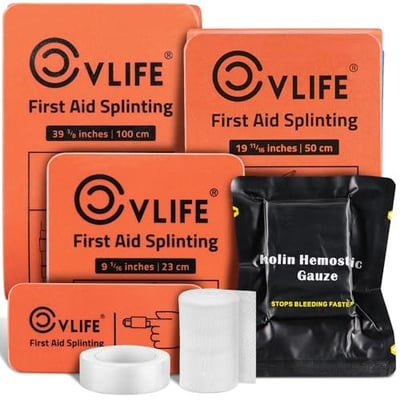 CVLIFE First Aid Splints Kit, Combo-Pack, Aluminum Emergency Splints for Bone Fractures - Reusable, Lightweight, Waterproof - $19.59 + FREE Shipping