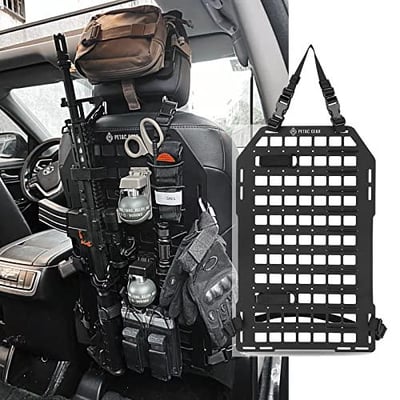 PETAC GEAR Tactical Car Seat Back Organizer Rigid Molle Panel Truck Mount Rack Panel for Tactical Gear (Black, FDE) - $49.95 + FREE Shipping