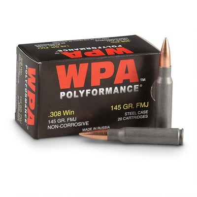 Wolf WPA Polyformance .308 Win FMJ 145 Grain 500 Rounds - $303.99 (Buyer’s Club price shown - all club orders over $49 ship FREE)