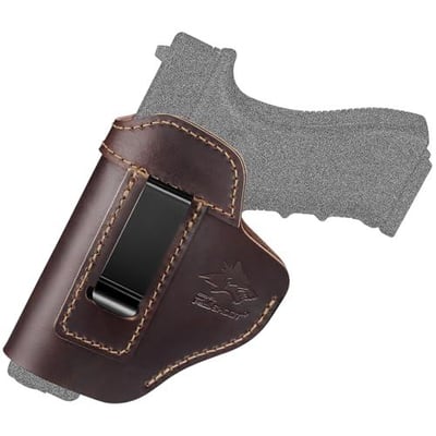 40% off EZshoot IWB Leather Holster, Gun Holster Compatible with Glock 19/42/43X, Sig P365/P320/P220, Ruger LCP/LC9S/Security 9/Max 9, Taurus G2/G2C/G3C/GX4, Springfield Hellcat/XD, M&P 9mm and Similar Sized w/code KQ8T5M3L- $11.99 + FREE Shipping