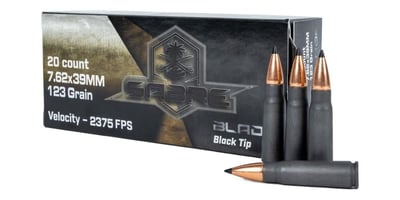 AAC "Sabre Blade Black Tip" 7.62x39mm 123 Grain 20rd Box Ammunition - $10.99