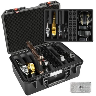 LUGECASE Gun Travel Case for 6 Handguns & 18 Magazines, Pre-cut TSA Approved Firearm Hard Guns Case - $55.98 + FREE Shipping