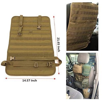 FIRECLUB Car Seat Back Organizer, Tactical MOLLE Vehicle Panel Car Seat Cover Protector Universal Fit (Tan) - $16.99 (Free S/H over $25)