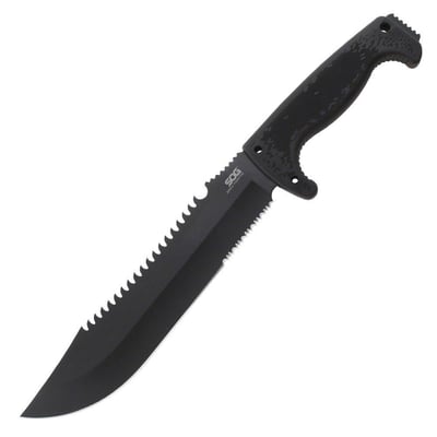 SOG Jungle Primitive Fixed Blade Hardcased Black 9.5" Blade, Rubber Handle, Nylon Sheath - $28.49 + Free Shipping (Free S/H over $25)