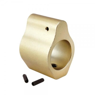 .750 Low Profile Aluminum Gas Block with Roll Pins & Wrench - Gold - $9.95
