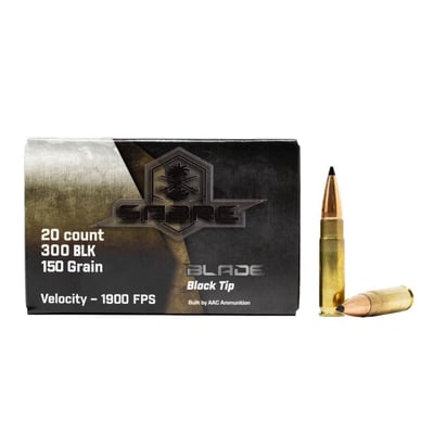 AAC "Sabre Blade Black Tip" 300 Blackout 150 Grain 20rd Box Ammuntion - $12.99 