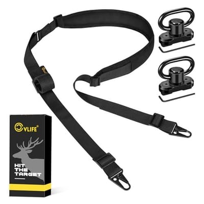 CVLIFE Two Point Quick Adjust Gun Sling with Removable Padded Shoulder Strap with 2 Pack 360°Swivels, Black - $13.49 w/code "JPZ9HTE9" + FREE Shipping