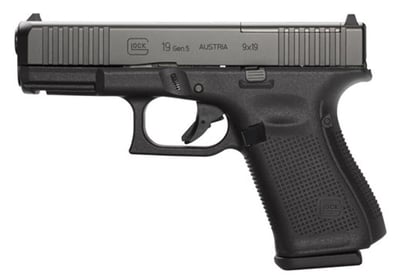 Glock G19 Gen 5 MOS Compact 9mm, 4" Barrel, Fixed Sights, Front Serrations, Ambi Slide Stop, 3x15rd Mags - $619.89 + Free Shipping 