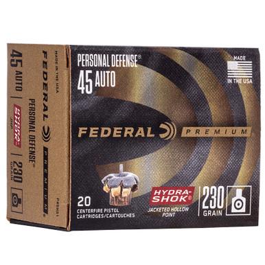 Federal PD 45ACP 230 GR HS JHP 20 Rounds - $22.59 ($18.07 after MIR - Minimum purchase of 2 Boxes) 