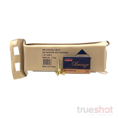 PMC Bronze 223 Rem 55 Grain FMJ 200 rounds - $104.99