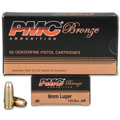 PMC Bronze 9mm 115 Gr JHP (Case) - $378.53 after code FREEDOM6