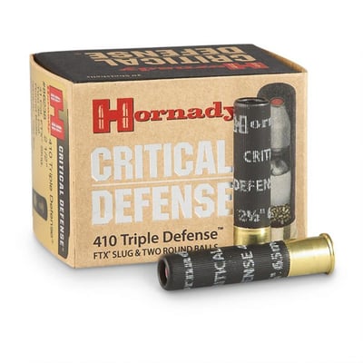 Hornady Critical Defense, .410, FTX Slug / 2 Round Balls, 20 Rounds - $12.39 (Buyer’s Club price shown - all club orders over $49 ship FREE)