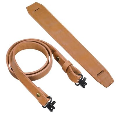 50% off EZshoot Two Point Sling with Removable Shoulder Pads Non-Slip Back Design Leather Rifle Sling Removable Sling Swivels Leather Gun Sling Adjustable Length w/code NSGJB5HX - $18.99 + FREE Shipping