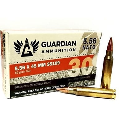 ZQI Guardian 5.56x45mm XM855 Ammo 62 Grain FMJ 30 Rnds (Free Shipping on case) - $9.30