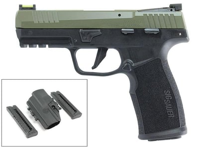P322 Threaded Barrel .22LR, 20+1 Capacity, Two-Tone Moss Green Finish, Fiber Optic Sights - TACPAC 3 Mags, Holster - $399.99 (Free S/H on Firearms)