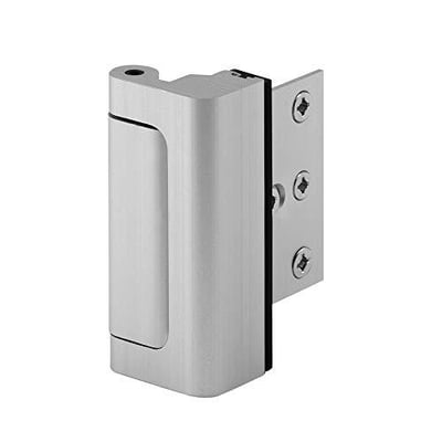 Defender Security Satin Nickel U Door Reinforcement Lock Prevent Unauthorized Entry 3" Stop, Aluminum Construction Finish - $14.13 (Free S/H over $25)
