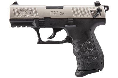Walther P22 22 LR Pistol with Nickel Slide and 10 Round Magazine (CA Compliant) - $249.99 (Free S/H on Firearms)