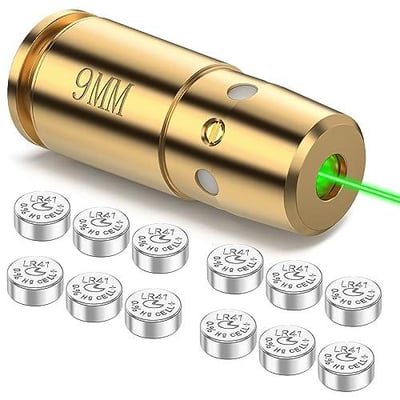 EZshoot 9mm Green Laser Boresighter with 12 Batteries - $20.99 w/code "6U3DPKH6" + FREE Shipping