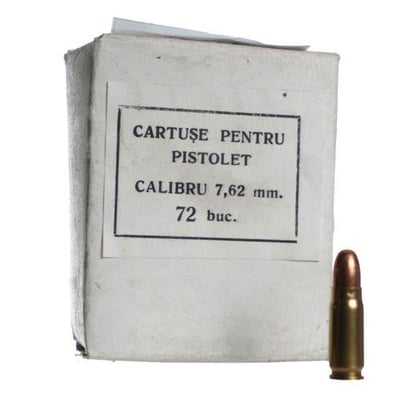 Romanian 7.62x25 Tokarev Ammo Surplus 86 Gr Brass Case, 1224 rds Metal Tin - $749.99