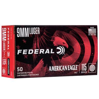 Federal American Eagle 9mm 115 GR FMJ 50 Rounds - $12.79