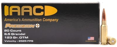 AAC 6.5 Grendel Ammo 123 Grain OTM 20rd Box - $14.99 