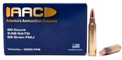 AAC 5.56 Ammo 62 Grain FMJ 20rd Box - $9.99 