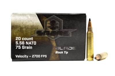 AAC "Sabre Blade Black Tip" 5.56 NATO 75 Grain 20rd Box Ammunition - $11.99