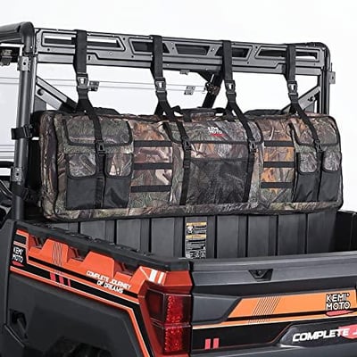 KEMIMOTO Double UTV Tool Bag Rack, Hunting Tool Holder Rack Soft Carrier Case Rear Roll Cage, Bow Storage Bag Compatible with Polaris Ranger Mule Uforce, Most General UTVs (Camo) - $63.99 + FREE Shipping