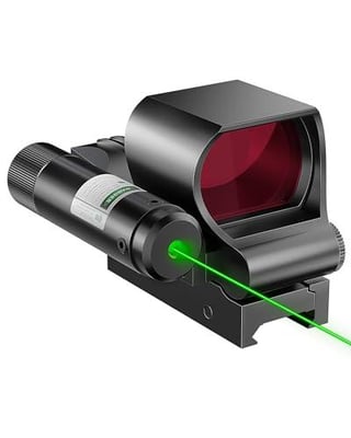 HIRAM Reflex Sight Laser Combo, 2 MOA Red Dot with Green Laser 4 Reticle Patterns 8 Brightness Settings for 20 mm Picatinny Weaver Rails - $29.39 w/code "RVD57WF5" + FREE Shipping