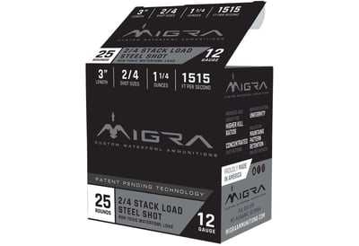 Migra M-12SB4-6 Timber Plus 12GA Steel/Bismuth, 3", 1 1/2oz, 250Rd - M-12SB4-6 - $477.90 (FREE Shipping over $50)