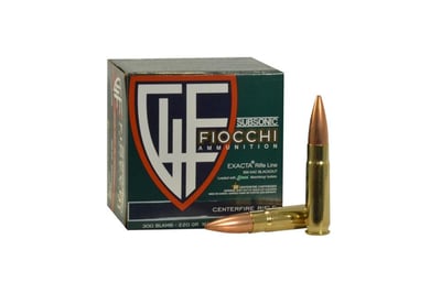 Fiocchi 300 Blackout Subsonic 220gr HPBT Match King Ammo Box of 25 - $20.99