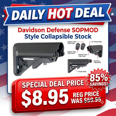 Davidson Defense SK-14638 SOPMOD Style Collapsible Stock with Storage Compartments, Black - $8.95