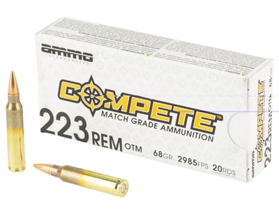 Ammo Inc Match .223 Remington 68 gr BTHP 20rds Rifle Ammo for Target Precision - $8.99