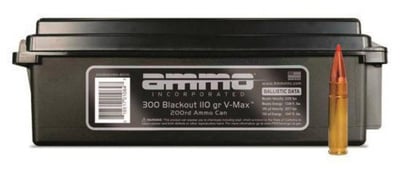 Ammunition 300 AAC Blackout 110 Grain Hornady V-MAX Ammo Can of 200 - $144.99
