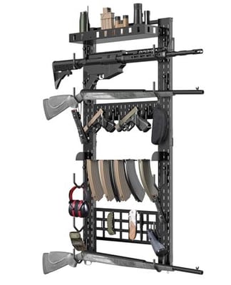 25% off CVLIFE Gun Rack for Wall, Indoor Gun Rack Wall Mount with Shelf & Accessory Panel, Horizontal Heavy-Duty Gun Display Holder for Rifle/Shotgun, Gear Wall Mounted w/code 6HF4TZS4 + FREE Shipping