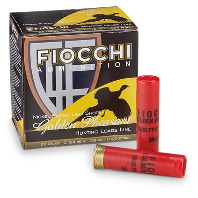 Fiocchi Golden Pheasant 12 Gauge Nickel-plated 2 3/4" 1 3/8-oz. Shells 25 rounds - $17.09 (Buyer’s Club price shown - all club orders over $49 ship FREE)