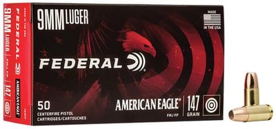 SALE Federal 9mm Ammo 147gr AE FMJFP Ammunition - 50 Rounds - $13.38