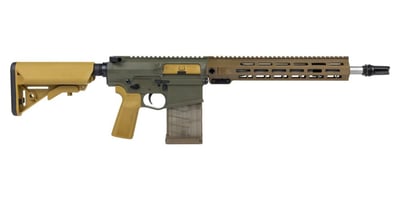 PSA Sabre-10A1 Billet 14.5" 6.5 Creedmoor Mid-Length Rifle w/ SilencerCo ASR Mount - Moss Green/Burnt Bronze Rail - $1329.99 