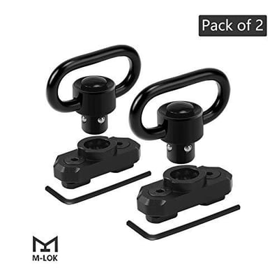 Pinty M-lok QD Sling Mount Sling Swivel, 2 Pack Quick Detach/Release 1.25" Push Button QD Sling Swivels Mount Adapter - $9.99 (Free S/H over $25)