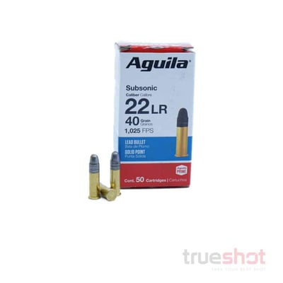 Aguila - 22 Long Rifle - 40 Grain - LSP - Subsonic 1000 rounds - $74.99 