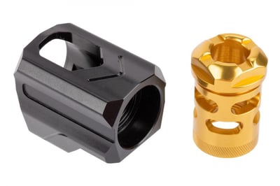 Tyrant Designs Universal 9mm Compensator Black/Gold - $55.95 
