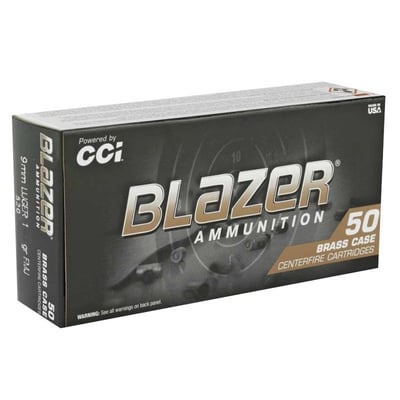 CCI Blazer Brass 9mm Luger Ammo 124 Grain Full Metal Jacket - $12.49 (FREE Shipping on Firearms and Bulk Ammo)