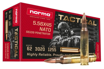 Norma 5.56x45mm 62gr FMJ SS109 1000 Rounds in Ammo Can - $499.99