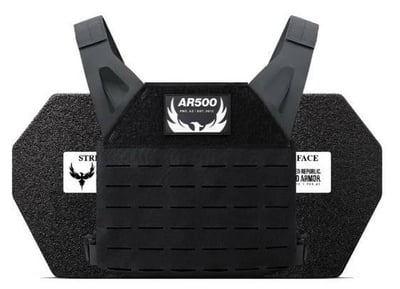 AR500 Armor Freeman Plate Carrier Black 9 X 9 Multi-Curve Base Coat - $159.99 ($4.99 S/H over $125)